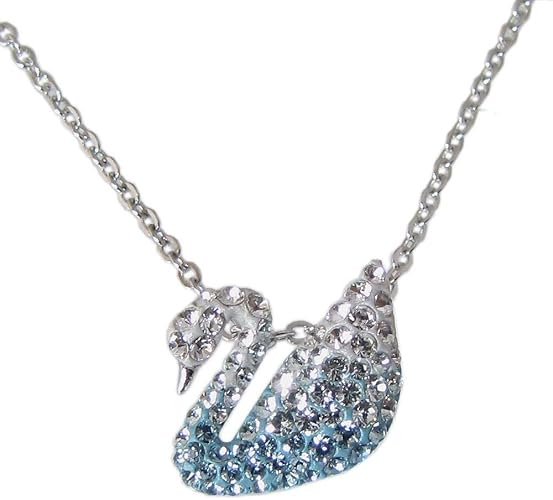 Amazon スワロフスキー ネックレス レディース Iconic Swan Small シルバー アクアグラデーション 並行輸入品 ネックレス 通販
