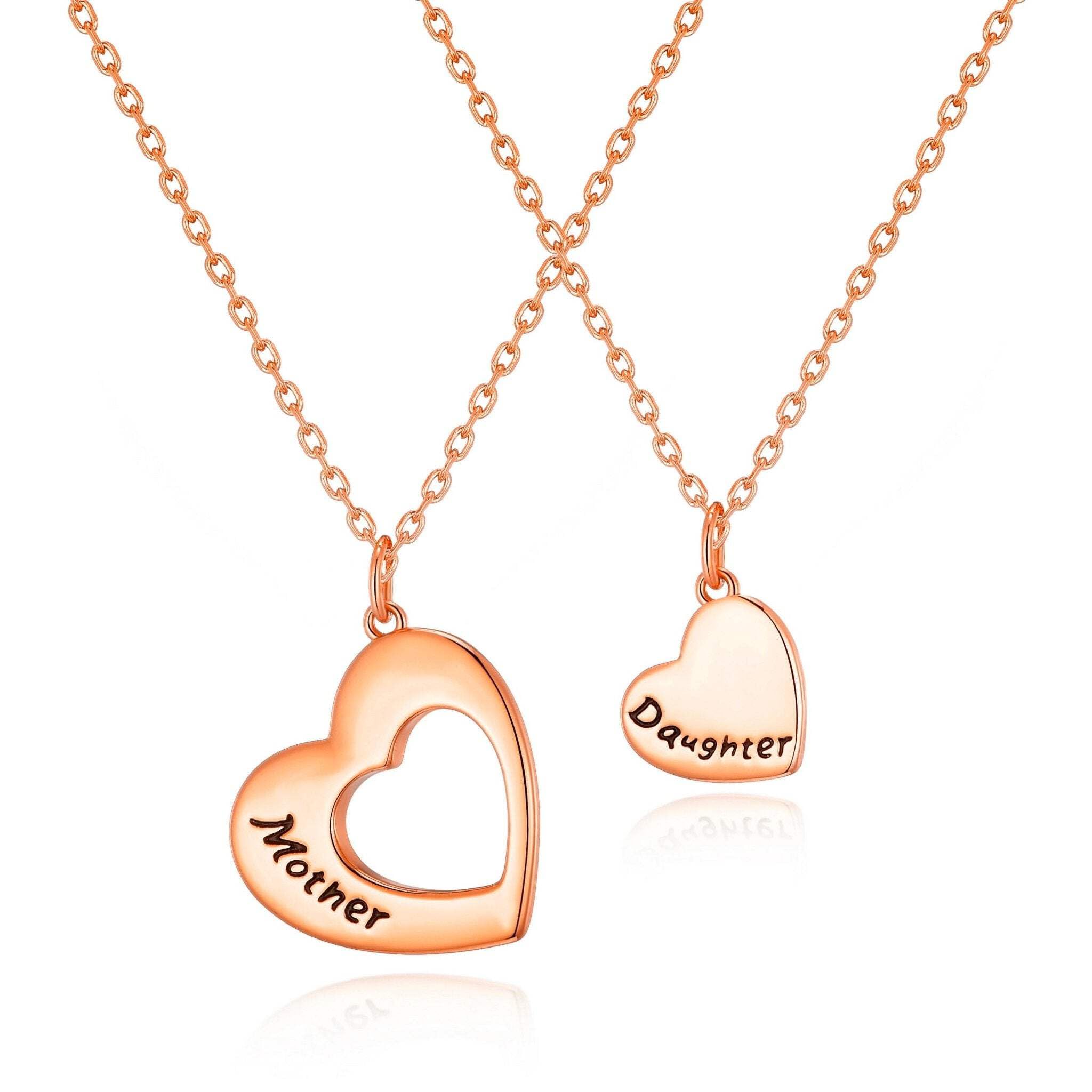 Philip Jones Rose Gold Plated Mother and Daughter Necklace Set