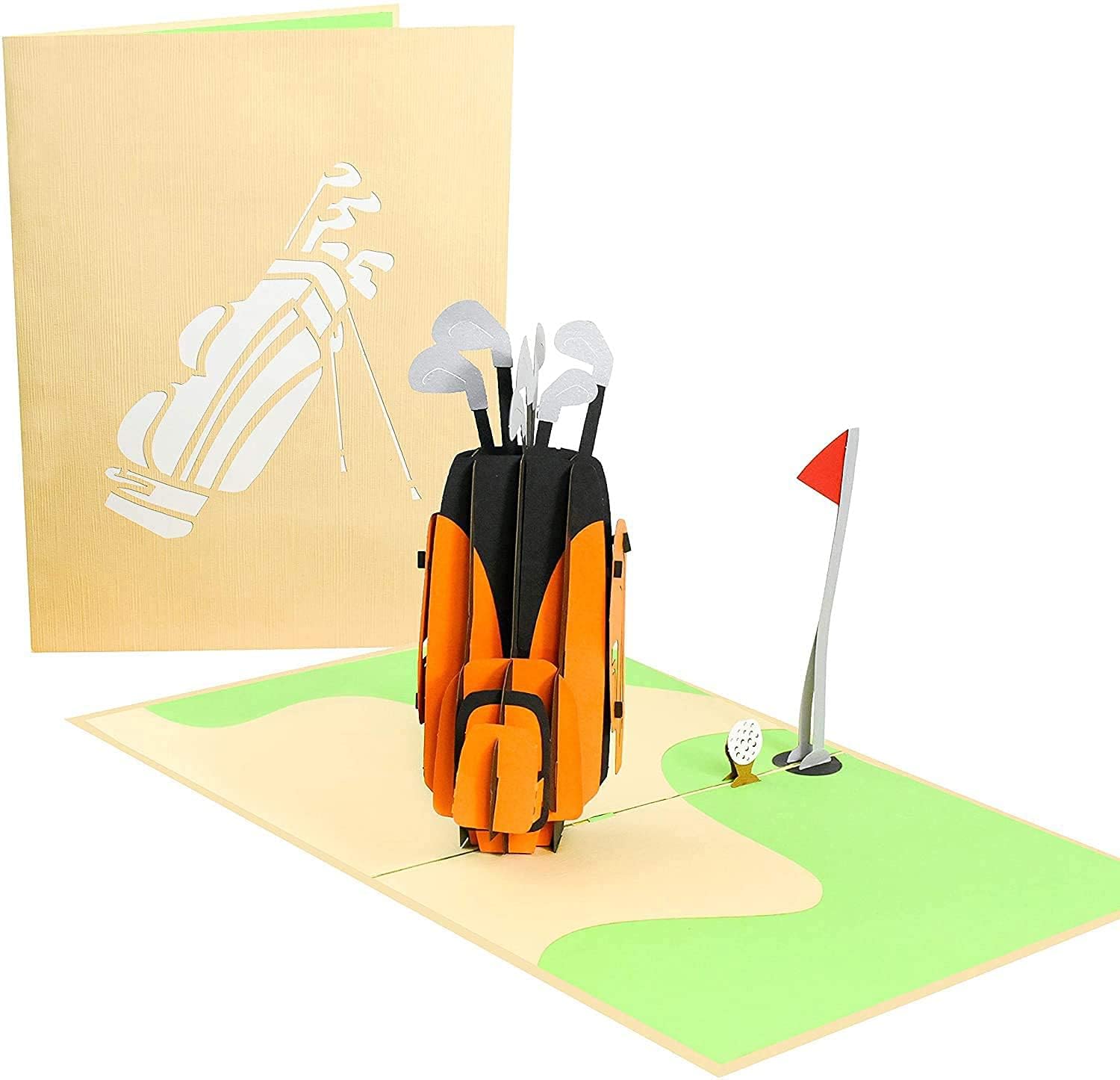 PopLife Golf Clubs 3D Pop Up Greeting Card – Handmade Father’s Day, Birthday, Retirement Gift for Him & Men – Happy Anniversary, Hole-in-One, Valentine's Day - Golfing Card for Husband, Dad, Son — image 1