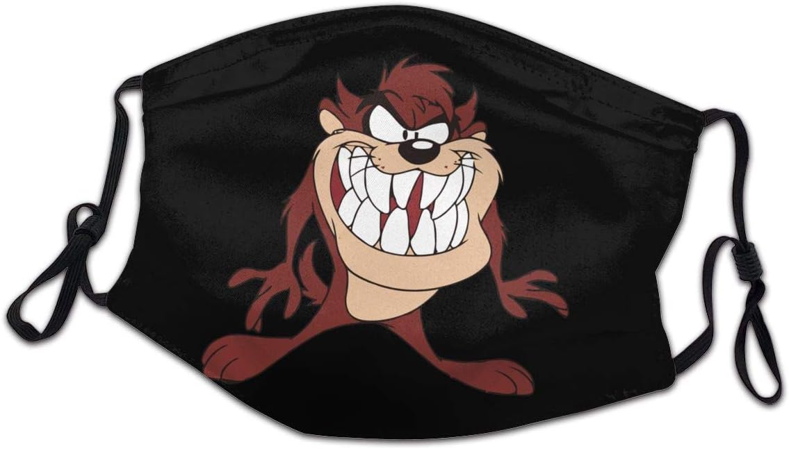 Tasmanian Devil Taz Looney Tunes Fashion Half Mask for Boys and Girls, Adjustable Dust Mask Black