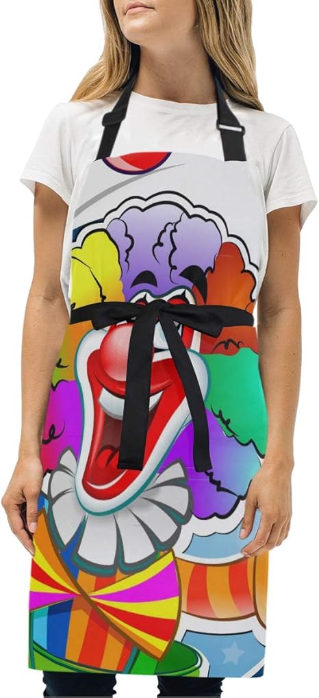 Amazon Co Jp Eilanna エプロン 漫画のボールでピエロデザイン ファッションパターン 調節可能首掛け カフェ風 業務用 家庭用 作業用 男女兼用 シンプルデザイン Home Kitchen