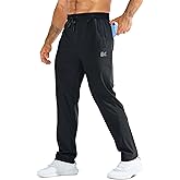 BROKIG Mens LightArmor Workout Sweatpants with Zip Pocket,Stretch Gym Joggers Running Sweat Pants Athletic Pants for Men