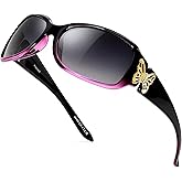 LVIOE Polarized Sunglasses for Women, Fashion Butterfly Decoration Driving Fishing-99.99% UV Protection