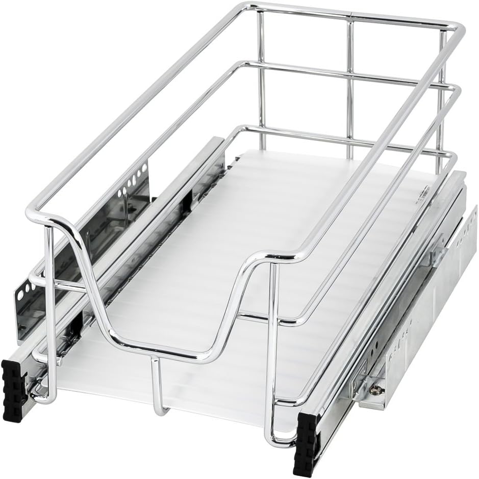 Tiroir Télescopique Extensible 42cm – Organisateur Cuisine Sans Perçage – 10 Ans Garantie