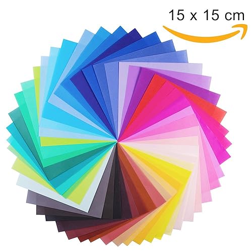 Origami Paper, Opret 100 Sheets 20x20cm / 8 inch Large Origami Paper 50 Vivid Colours Single