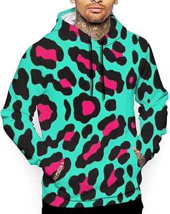 Amazon.com: Men Hoodies Cheetah Mint Green Leopard 3D Print Sweatshirt 