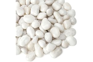 Mr. Fireglass 10lb White River Rocks, 3/8 inch Natural Decorative Polished Pebbles Aquarium Gravel Stones for Landscaping, Indoor Plants, Vase, Succulent, Fish Tank