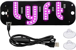 BWBWND Car Windshield LED Light Sign, Bright Glow Signs Decals with Suction Cups & USB A Switch Cable, LED Window Display Sign Decor Lights for Taxi Truck SUV, Car Accessories