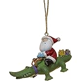 Cape Shore Santa Riding Alligator Gator with Gifts Christmas Tree Holiday Ornament Decoration