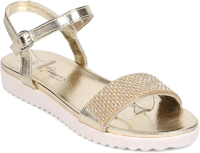 gold flatform sandals