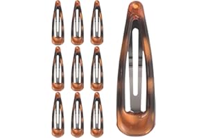FENICAL 10pcs Tortoise Shell Hair Barrettes Small Snap Clips for Women Thin Hair for Styling