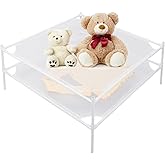 Clothes Drying Rack Flat, Portable Dryer for Sweater with Metal Tube, 2-Layer Mesh Laundry Rack for Indoor and Outdoor Use, C