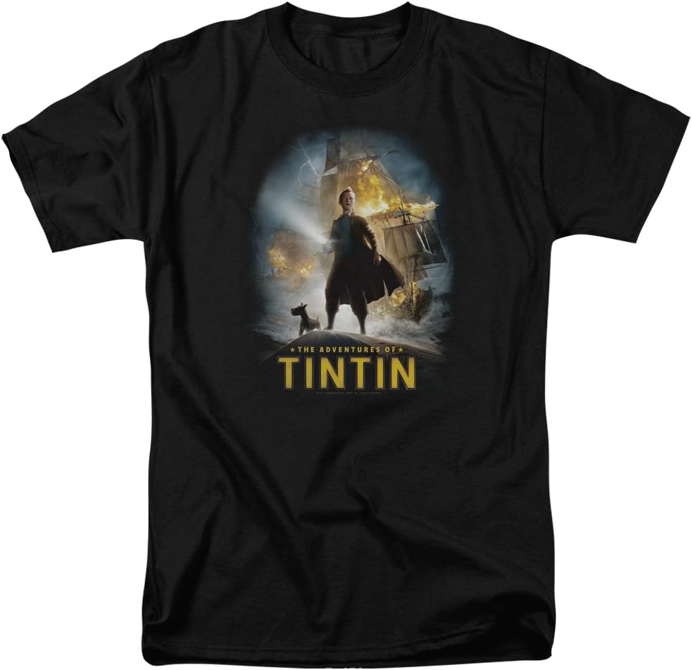 The Adventures of Tintin Movie Poster Licensed Adult T-Shirt