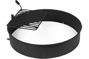 TITAN GREAT OUTDOORS Ash & Ember 36" Steel Fire Pit Ring with Cooking Grate, 15.5" x 19.5" Swivel Grate with Spring Handle, Steel Fire Ring & Campfire Grill Combo for Outdoor Cooking, Durable High-Temp Finish