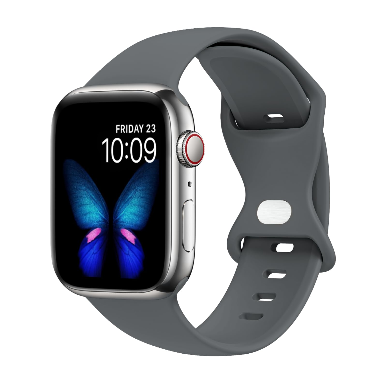Tighesen Sport Bands Compatible with Apple Watch Band Ultra 2/Ultra SE Series 9/8/7/6/5/4/3/2/1 38mm 40mm 41mm 42mm 44mm 45mm 49mm S/M M/L for Women/Men Silicone iWatch Band(Dark Gray, 42/44/45/49mm