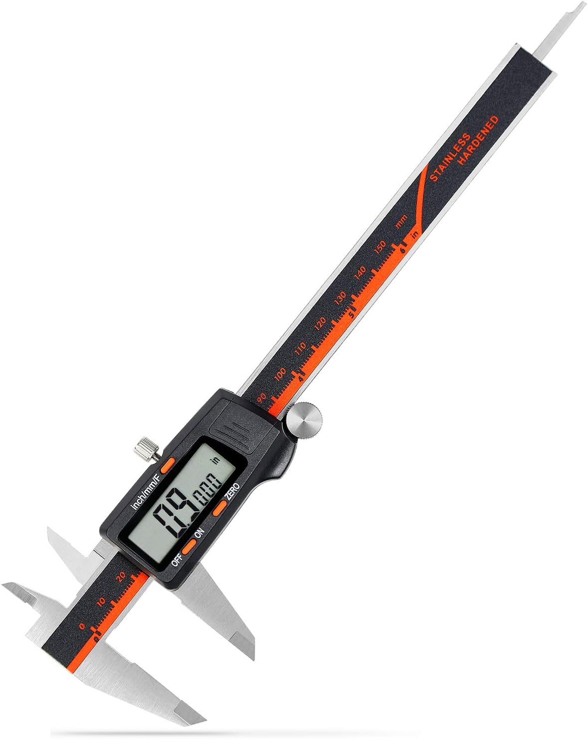 IsEasy Digital Caliper, Stainless Steel Vernier Caliper Electronic Micrometer Depth Gauge Measuring Tool with LCD Screen and 0-150mm/0-6” Inch/Metric/Fraction Conversion
