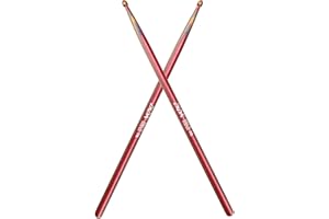 DIDA Drum Sticks for Drums, 7A Wooden Drumsticks, Consistent Weight and Pitch, Durable and Drum Stick for Jazz Drum Electronic Drums set, Drum Prastic Pad, Drumsticks for Professionals Beginners (Red)