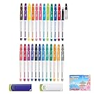 Pilot Frixion COLORS Full Color Bundle Set , Erasable Marker Pen All Colour Range 24 pens , Eraser Light Blue & White , Original 5 Colours Sticky Note