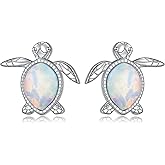 HOOHWE Animal Stud Earrings for Women 925 Sterling Silver Panda Penguin Sea Turtle Bunny Stud Earrings Cute Animals Jewelry Gift for Women