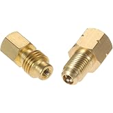 Aupoko 2 PC R1234YF Vacuum Hose Pump Adapter 1/2 LH x 1/4 SAE SAE Female FL Brass Valve Core, Fit for Refrigeration Conversion