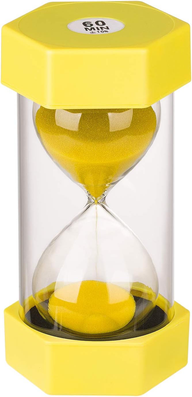 KSMA Sand Timer 60 Minutes Hourlass Timer,Colorful Sandglass Timer for Kids,Office,Classroom,Kitchen,Games,Toothbrush Timer Clock