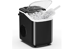 OLIXIS Countertop Ice Maker with Self-Cleaning, Portable Ice Maker Machine | with Ice Scoop, 26Lbs/24H, 9 Cubes in 6 Mins, 2 Sizes for Home, Kitchen, Office