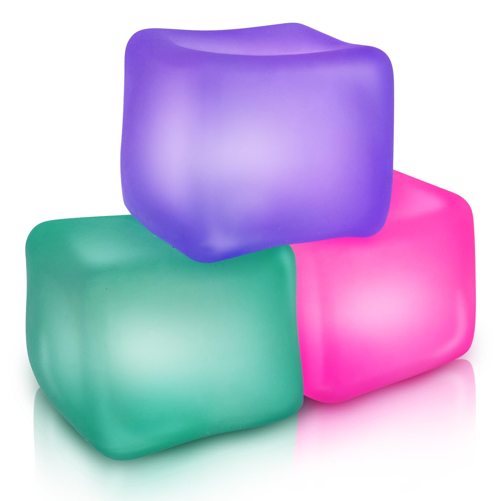 Fidget Toys Stress Balls for Kids, SMALL FISH 3 Pack Stress Cube Squeeze Toys for Autism, Squishy Stress Balls Anxiety Relief - Squishy Fidget Toys for ADHD Classroom Prizes