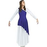 Danzcue Women's Asymmetrical Praise Dance Tunic, (White Dress Not Included)
