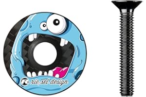 RIE:SEL DESIGN Riesel Design - Headset Stem Top Cap 1-1/8 for MTB Road Mountain Bike - Super Light Weight, UV Resistant, Print, 100% Carbon - Easy Installation - Made in Germany
