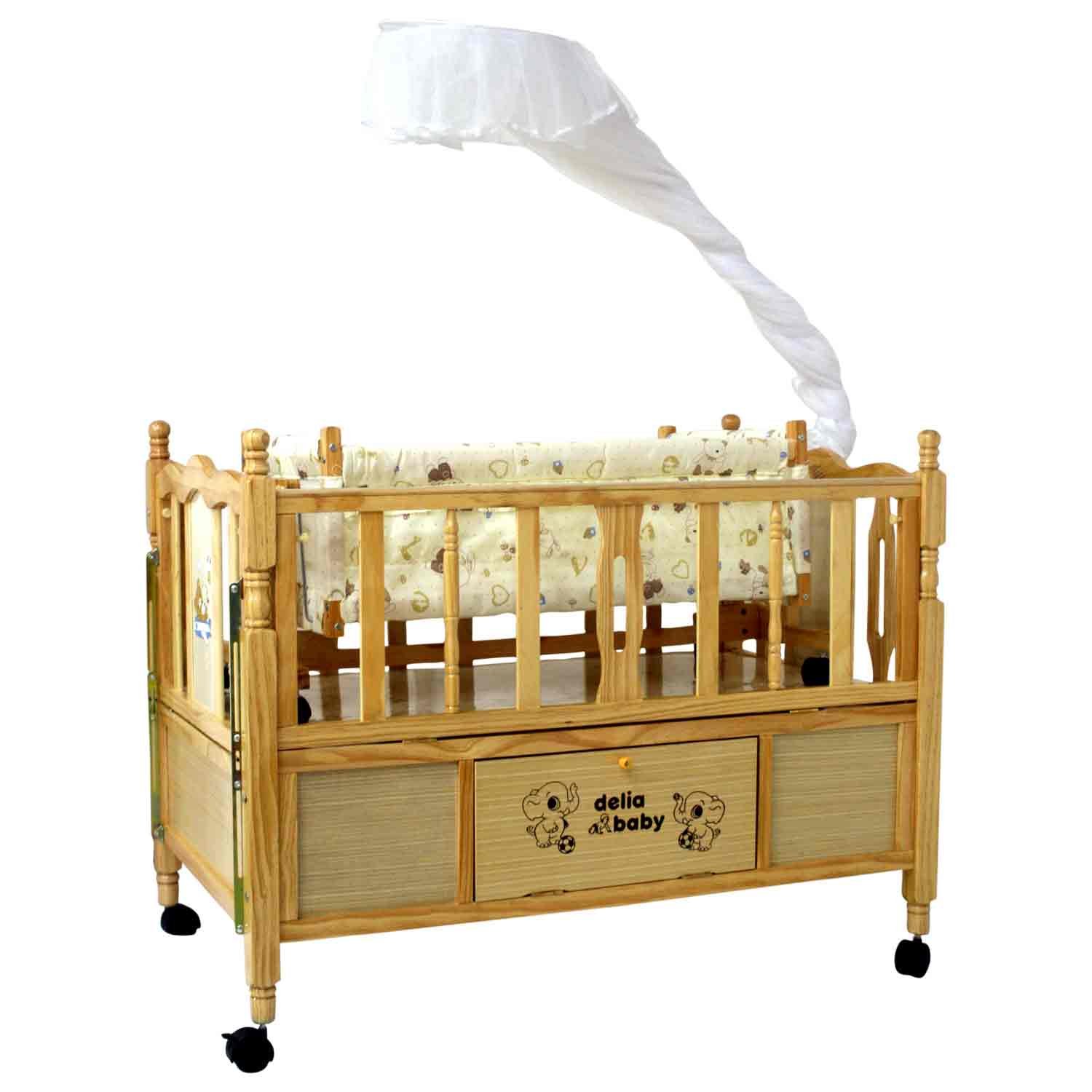 natural wooden cot