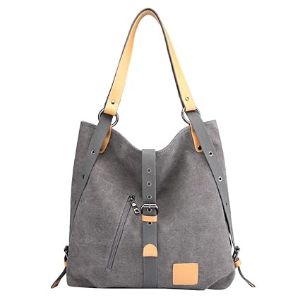 PB-SOAR Damen Vintage Canvas Schultertasche Rucksack Handtasche Freizeittasche Shopper Hobo Tasche Rucksackhandtasche Vielsei