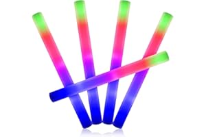 CABOTLIFE Noctiluca Foam Glow Sticks, pack of 24, LED lights 6 modes. Weddings, New Years Eve parties, Christmas, Halloween, 