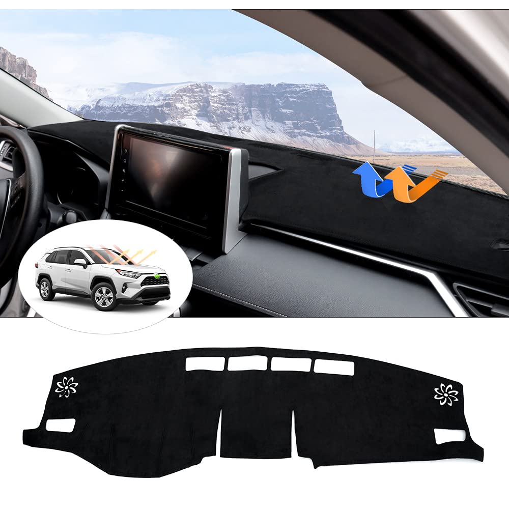 Photo 1 of Cartist Dashboard Cover Mat for 2019-2022 2023 2024 2025 Toyota RAV4 Accessories Dash Cover Suede Dash Mat Sunshade Glare UV Rays Protector