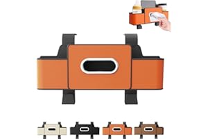 3-in-1 Car Backseat Organizer,Multifunctional Car Seat Back Storage Box with Tissue Holder, 2 Cups Holders & Hooks,Car Back S