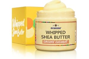 AKWAABA Whipped Shea Butter (Creamy Coconut) - Nourishes, Moisturizes & Soothes | Pure Shea Butter | No Dyes & Parabens | 12 oz / 340 g