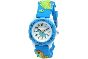 Jewtme Cute Toddler Children Kids Watches Ages 3-8 Analog Time Teacher 3D Silicone Band Cartoon Watch for Little Girls Boys