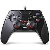 UKELALA Wired USB Gaming Controller Gamepad Joystick for PC Laptop Computer (Windows XP/7/8/10/11) & PS3 & Android & Steam Black
