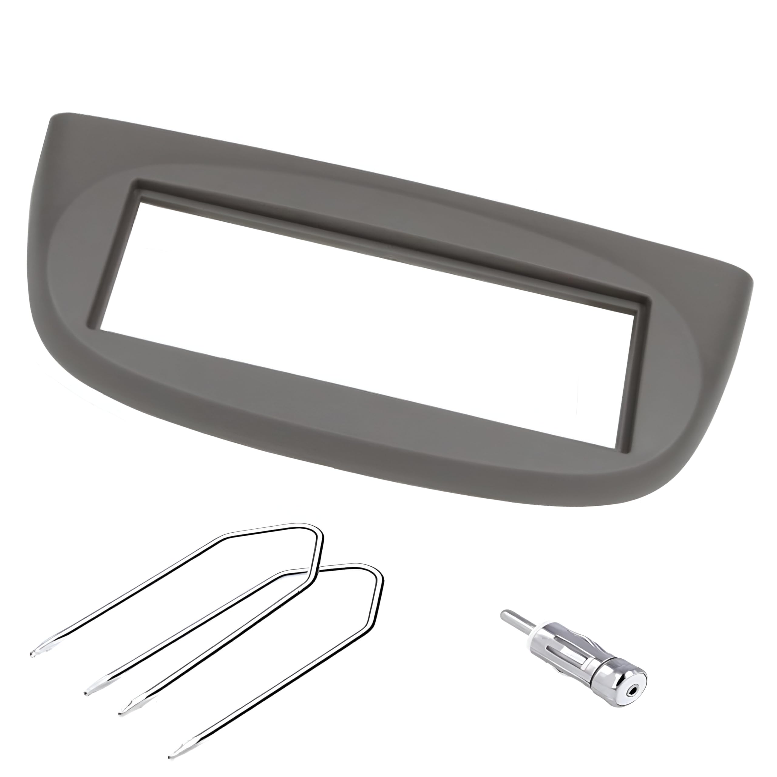 Sound-way Single DIN Car Radio Installation Kit, 1 DIN Front Panel Frame, Facia Adaptor, Antenna Adapter, Release keys, compatible with Renault Twingo, Wind 2 II