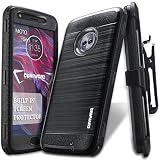 Moto X4 Case, COVRWARE [Iron Tank] w/Built-in [Screen Protector] Heavy Duty Full-Body Rugged Holster Armor Case [Belt Swivel Clip][Kickstand] for Moto X (4th Gen), Black
