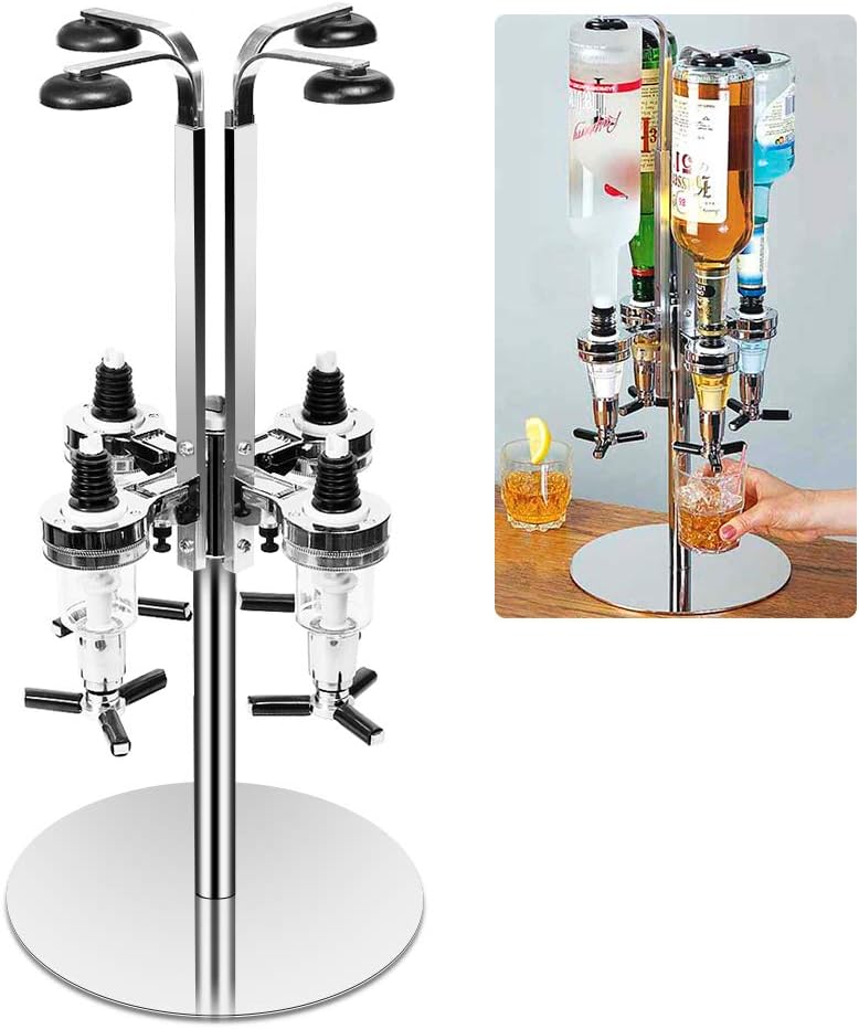 Distributeur de Boissons sur Pieds Porte-Bouteilles 4 Bouteilles pour