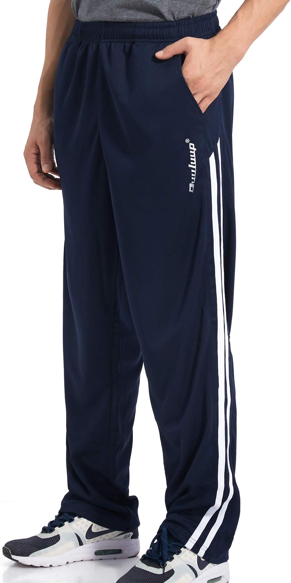 Men's Sweatpants Lightweight Breathable Loose Open Bottom Athletic Pants for Jogging Workout Track Running Gym