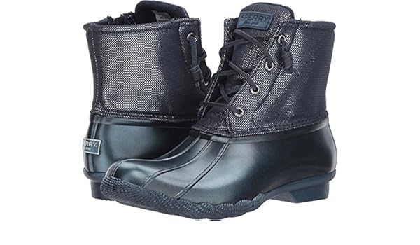 sperry women's saltwater metallic rain boot