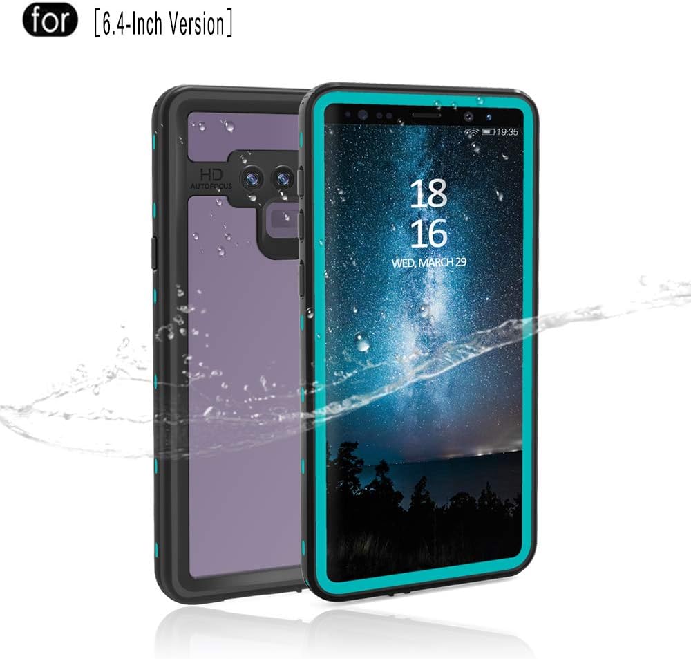 Samsung Galaxy Note 9 Waterproof Case,IP68 Certified Full Sealed Built-in Screen Protector Underwater Photo Swimming Protective Case for Outdoor Sports, Shockproof, Snowproof, Dirtproof (Grass Blue)