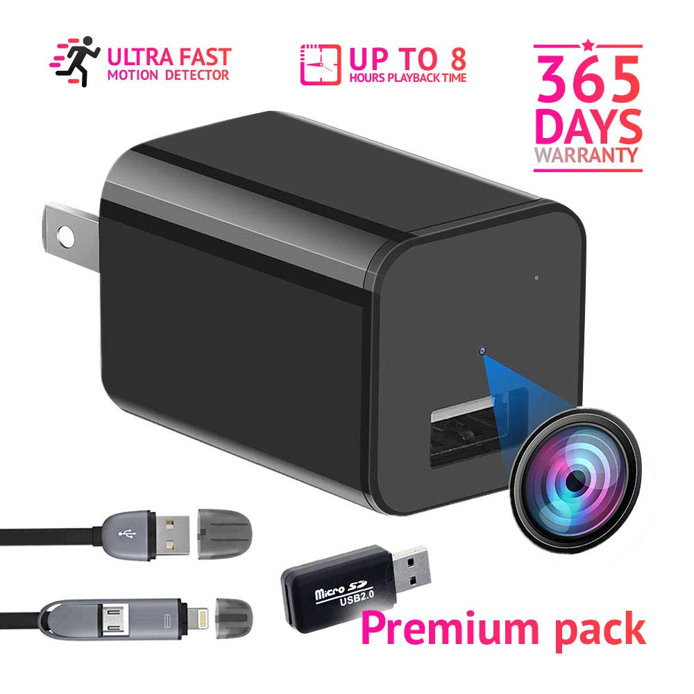 Best Hd 1080P Hidden Camera Usb Wall Charger Adapter Video Recorder Home Security