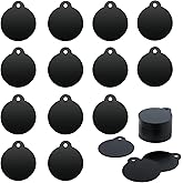 50 Pack Round Aluminum Blank Tags, Metal Stamping Blanks Engraving Blanks for Keychain Dog Tag Crafts Bracelet Earring Charms DIY, Black