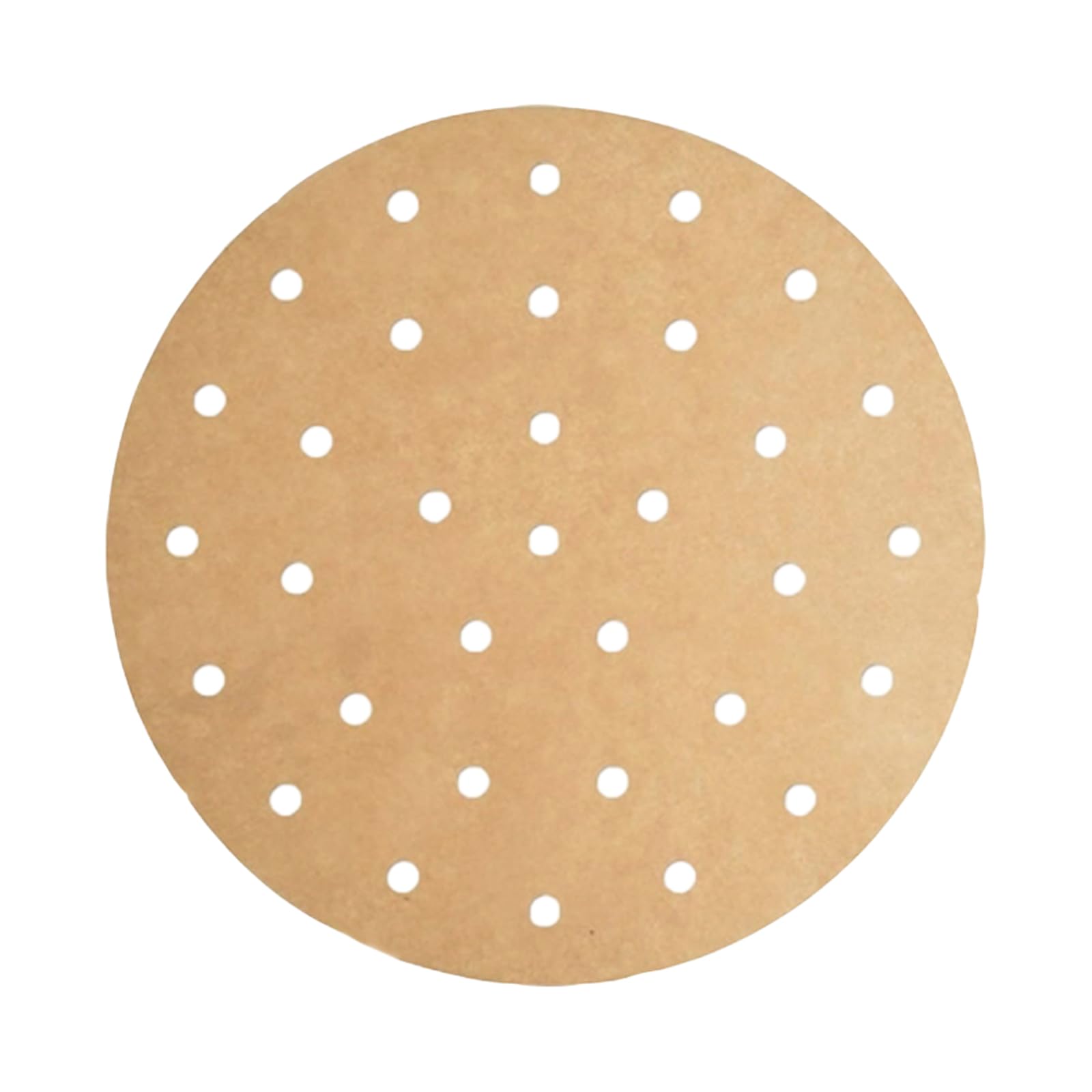 TopHomer Perforated 15cm Parchment Paper for Air Fryer Liners Round Unbleached 100 Sheets AirFryer Blotting Paper, Bamboo Steamer Basket, Baking Paper, Microwave, Oven Non-Stick Cooking Brown
