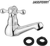 JASSFERRY Victorian Basin Taps Pair 1/4 Turn Hot Cold Chrome 1/2" view 3