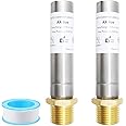 Antrader Stainless Steel Straight Water Hammer Arrestor,1/2 Inch MIP Thread Connection,Pipes Hammer Arrestor for Potable Water Plumbing Application,Reduce Knock Noise(2 Pack)
