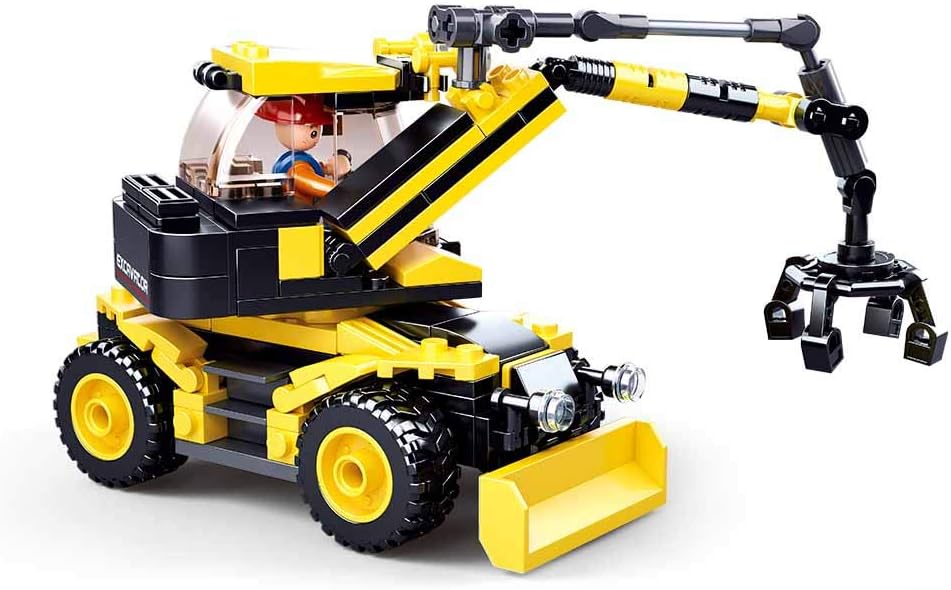 Sluban Town - Excavator 2 into1 196 Pieces, Mehrfarbig, 16 cm (L) x 10 cm (W) x 10 cm (H) - Image 3