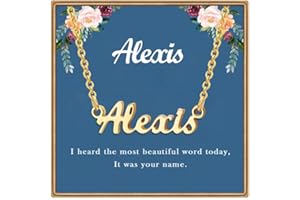 Ldurian Teacher's Day Gift Custom Name Necklace Personalized | Name Pendant Necklace Christmas Gifts | 14K Gold Dainty Name Plate Charm Necklaces Birthday Girl Jewelry Gift for Teen Girls